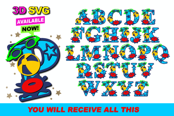 Alphabet Pool Party Girl: 3D SVG Shapes Review