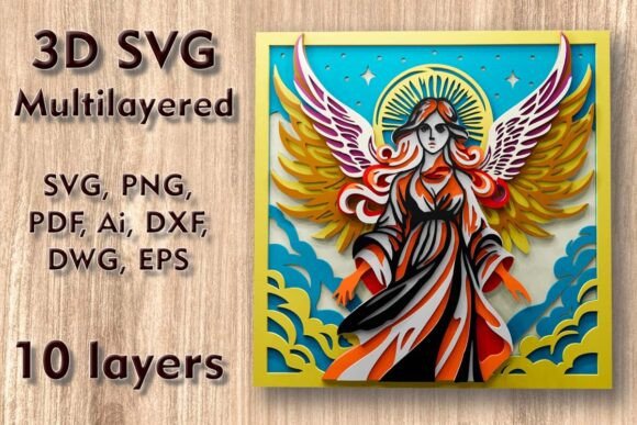 Angel 3D SVG: Winter Christmas Laser Cutting