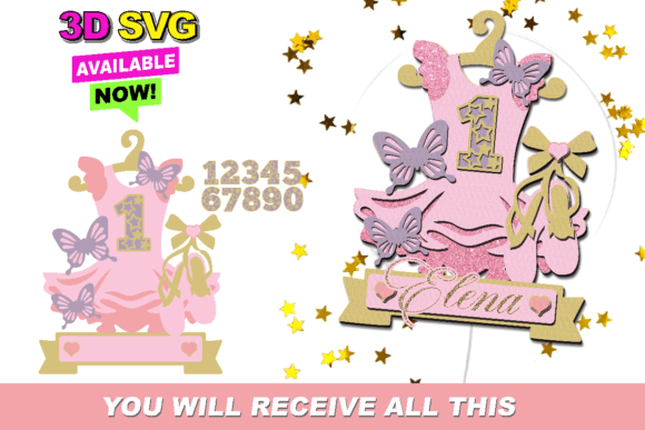 Cake Topper SVG: 3D Shapes for Design