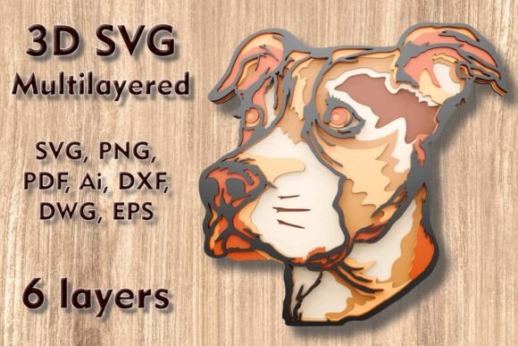 Dog 3D SVG: Laser Cutting Wall Decor
