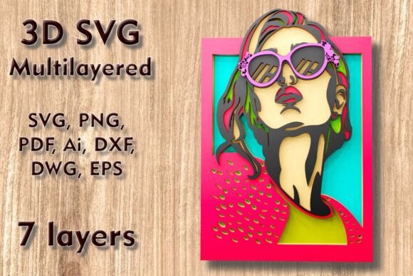 Girl Boss 3D SVG: Laser Cutting Wall Decor