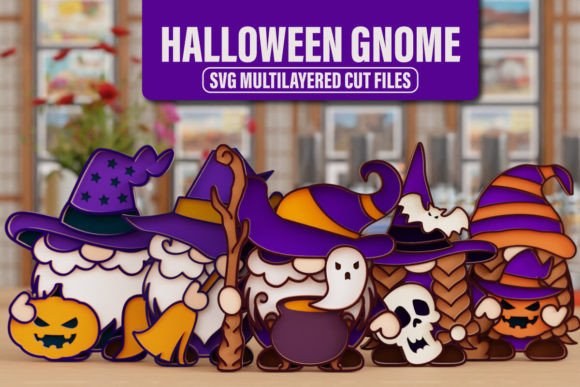 Halloween Gnome 3D SVG Bundle for Laser Cutting