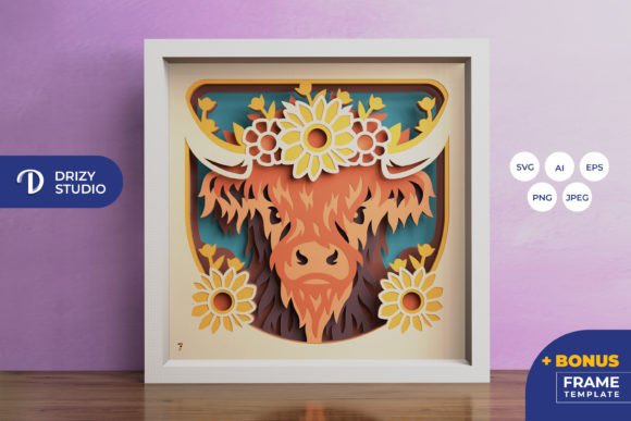 Highland Cow 3D Shadow Box: A Publisher’s Review of This 3D SVG Asset