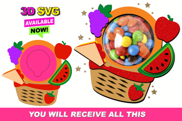 Picnic Birthday Party Candy Holder: 3D SVG Shapes