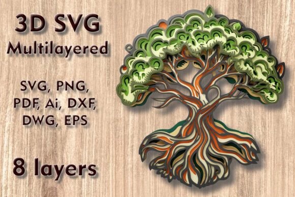 Tree of Life 3D SVG for Laser Cutting & Wall Decor
